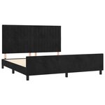 vidaXL Cadre de lit avec tête de lit Noir 180x200 cm Velours