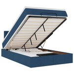 vidaXL Lit ottoman avec matelas bleu 120x200 cm tissu