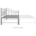 vidaXL Cadre de canapé-lit extensible sans matelas gris métal 90x200cm