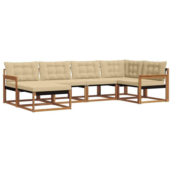 vidaXL Ensemble de canapés d'extérieur 6 pc Naturel et Beige