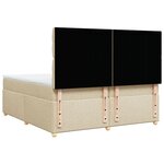 vidaXL Sommier à lattes de lit avec matelas Crème 200x200 cm Tissu