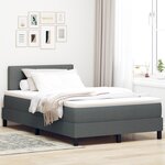 vidaXL Lit avec sommier & matelas LED gris foncé 120 x 200 cm Tissu