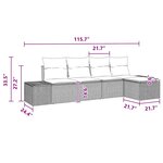 vidaXL Ensemble de canapé de jardin avec coussin 5 Pièces Marron et rouge