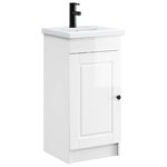 vidaXL Meuble de salle de bain avec évier Blanc brillant