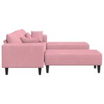 vidaXL Canapé en velours avec coussin avec oreiller 3 Pièces Rose 208 cm Velours
