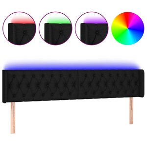 vidaXL Tête de lit à LED Noir 203x16x78/88 cm Tissu