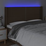 vidaXL Tête de lit à LED Marron foncé 203x16x118/128 cm Tissu