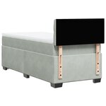 vidaXL Sommier à lattes de lit et matelas Gris clair 100x200cm Velours