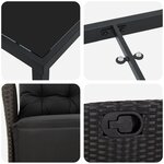 vidaXL Ensemble de repas de jardin 7 pièces en Rattan poli noir
