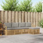 vidaXL Ensemble de canapés d'extérieur 5 pc Blanc et gris clair