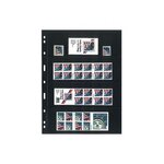 Feuilles Uniplate Lindner noires à 4 bandes pour timbres-postes.