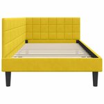 vidaXL Cadre de lit d'angle Jaune 90 cm x 200 cm tissu
