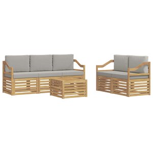vidaXL Ensemble de canapés d'extérieur 6 pc Blanc et gris clair