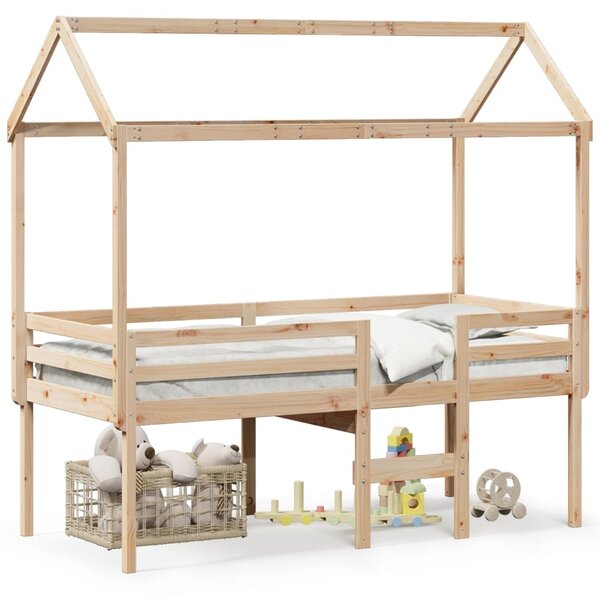 vidaXL Lit haut sans matelas 90x200 cm bois de pin massif