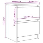 vidaXL Meuble TV chêne fumé 40x35x54 cm bois d'ingénierie