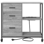 vidaXL Cabinet avec Station de Charge Gris Sonoma 76 x 41 x 72 cm