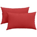 vidaXL Coussins de canapé 2 Pièces Rouge 50 x 30 cm tissu
