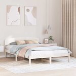 vidaXL Cadre de lit Blanc 140 x 200 cm Bois de pin massif