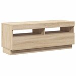 vidaXL Meuble TV avec lumières LED chêne sonoma 100x35x40 cm