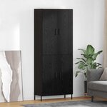 vidaXL Haut Armoire Chêne noir 69 5 x 34 x 180 cm Bois d'ingénierie