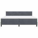 vidaXL Lit à ressorts avec matelas Gris foncé 200 x 200 cm Velours