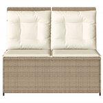 vidaXL Banc inclinable de jardin avec coussins beige résine tressée