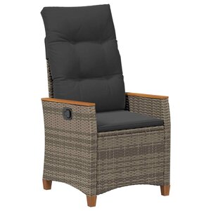 vidaXL Chaise de jardin inclinable Gris et Gris foncé polyrotin