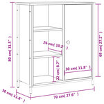 vidaXL Buffet chêne sonoma 70x30x80 cm bois d'ingénierie