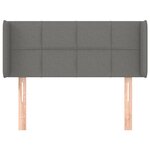 vidaXL Tête de lit avec oreilles Gris foncé 83x16x78/88 cm Tissu
