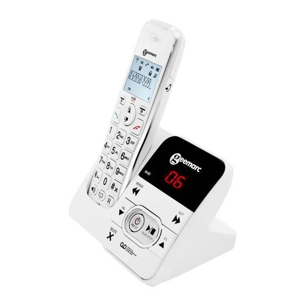 GEEMARC Téléphone grosses touches sénior amplifié numérique sans fil AMPLIDECT 295 - Avec répondeur intégré