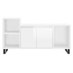 vidaXL Meuble TV Blanc brillant 100x35x55 cm Bois d'ingénierie