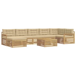 vidaXL Ensemble de canapés d'extérieur 8 pc Blanc et Beige