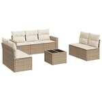 vidaXL Salon de jardin avec coussins 8 Pièces beige résine tressée