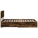 vidaXL Cadre de lit Chêne fumé 135 x 190 cm Bois d'ingénierie