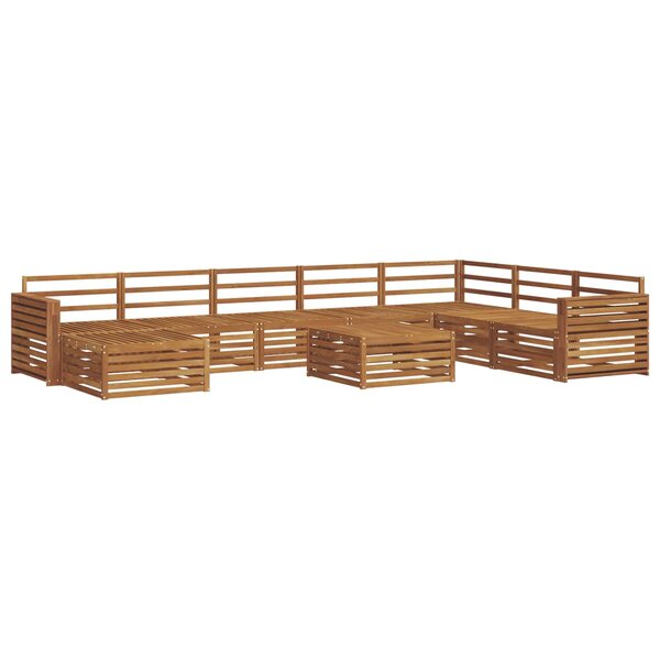 vidaXL Ensemble de canapés d'extérieur 9 pc Naturel