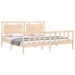 vidaXL Cadre de lit avec tête de lit 200x200 cm bois massif