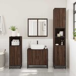 vidaXL Ensemble de meubles de salle de bain 4 Pièces chêne marron