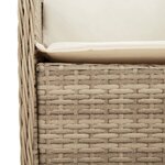 vidaXL Ensemble à manger de jardin avec coussins 5Pièces Beige poly rotin