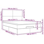 vidaXL Cadre de lit ottoman avec matelas gris foncé 140x200 cm velours