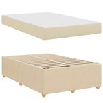 vidaXL Cadre de lit avec matelas avec matelas Crème 120 x 190 cm tissu