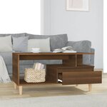 vidaXL Table basse Chêne marron 90x49x45 cm Bois d'ingénierie