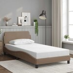 vidaXL Cadre de lit Dover cappuccino 100x200 cm similicuir