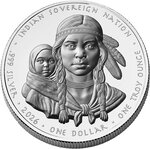 Pièce de monnaie en Argent 1 Dollar g 31.1 (1 oz) Millésime 2026 Native American Silver Dollars SACAGAWEA