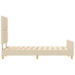 vidaXL Cadre de lit avec tête de lit Crème 120 x 200 cm tissu
