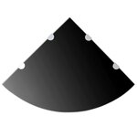 vidaXL Étagères d'angle 2 Pièces et supports chromés Verre Noir 45x45 cm