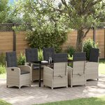 vidaXL Ensemble de salle à manger pour jardin 7 Pièces Gris clair