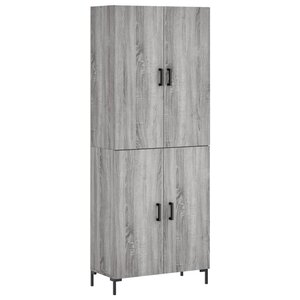 vidaXL Buffet haut Sonoma gris 69 5x34x180 cm Bois d'ingénierie