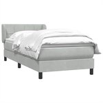 vidaXL Sommier à lattes de lit et matelas gris clair 80x210 cm velours