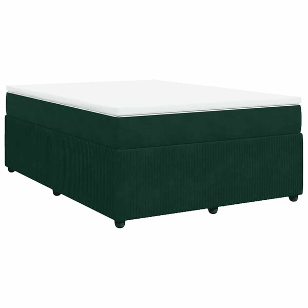 vidaXL Sommier à lattes de lit et matelas Vert foncé 160x200cm Velours