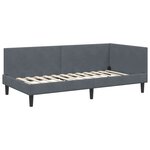 vidaXL Cadre de lit d'angle avec matelas 2 pc Gris foncé 90 x 200 cm